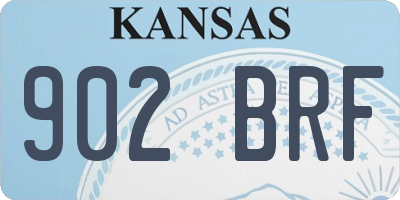 KS license plate 902BRF