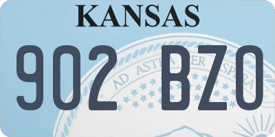 KS license plate 902BZO