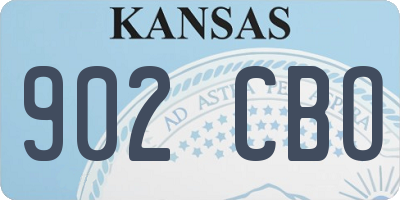 KS license plate 902CBO