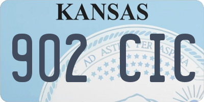 KS license plate 902CIC