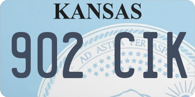 KS license plate 902CIK