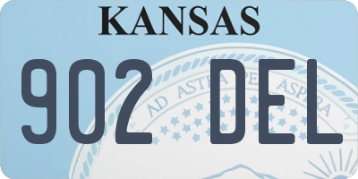 KS license plate 902DEL
