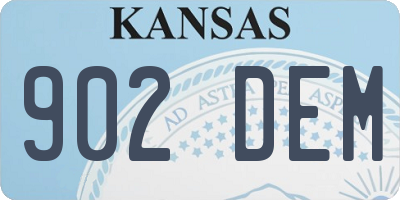 KS license plate 902DEM