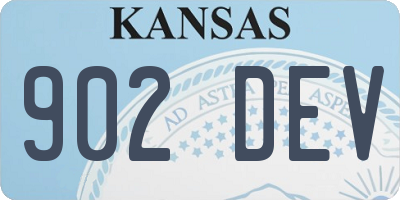 KS license plate 902DEV