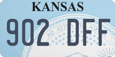 KS license plate 902DFF