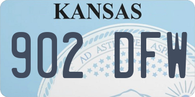 KS license plate 902DFW