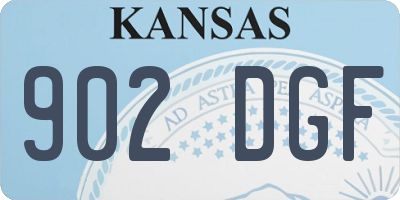 KS license plate 902DGF
