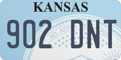 KS license plate 902DNT