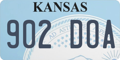 KS license plate 902DOA
