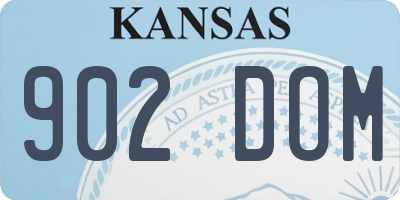 KS license plate 902DOM