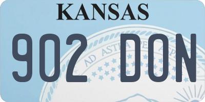 KS license plate 902DON