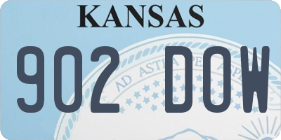 KS license plate 902DOW