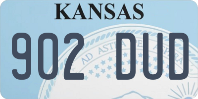 KS license plate 902DUD