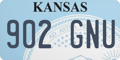 KS license plate 902GNU