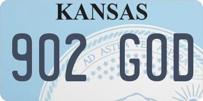KS license plate 902GOD