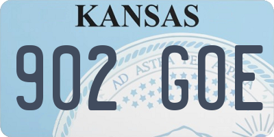 KS license plate 902GOE