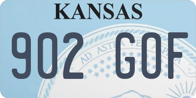 KS license plate 902GOF