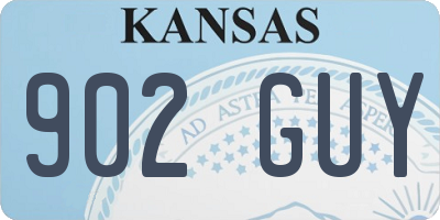 KS license plate 902GUY