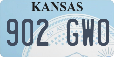 KS license plate 902GWO