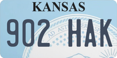 KS license plate 902HAK