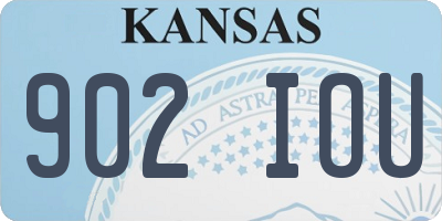 KS license plate 902IOU