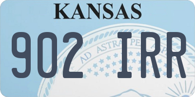 KS license plate 902IRR