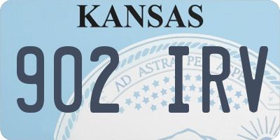 KS license plate 902IRV