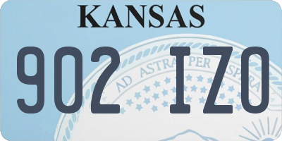 KS license plate 902IZO