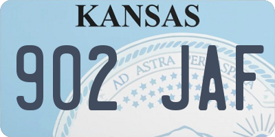 KS license plate 902JAF