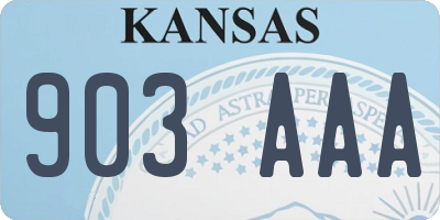 KS license plate 903AAA