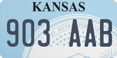 KS license plate 903AAB