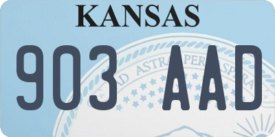 KS license plate 903AAD