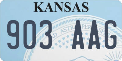 KS license plate 903AAG