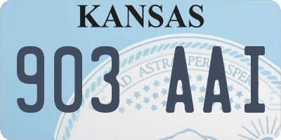 KS license plate 903AAI