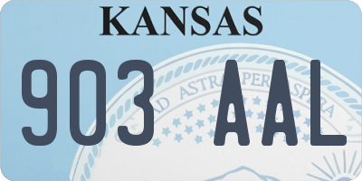 KS license plate 903AAL