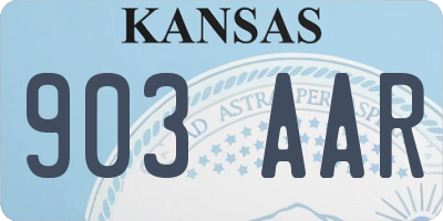 KS license plate 903AAR