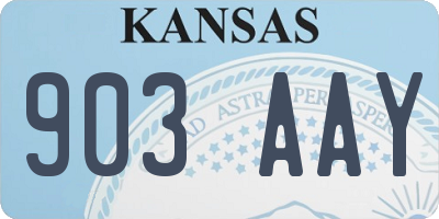 KS license plate 903AAY