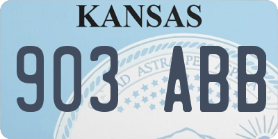 KS license plate 903ABB