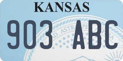 KS license plate 903ABC