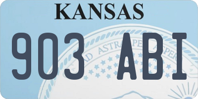 KS license plate 903ABI