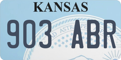 KS license plate 903ABR