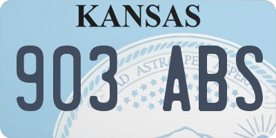KS license plate 903ABS