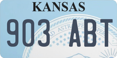 KS license plate 903ABT