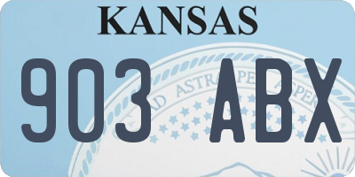 KS license plate 903ABX