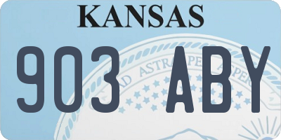 KS license plate 903ABY