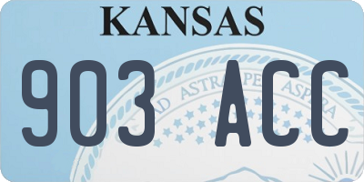 KS license plate 903ACC