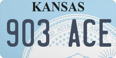 KS license plate 903ACE