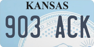 KS license plate 903ACK
