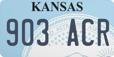 KS license plate 903ACR
