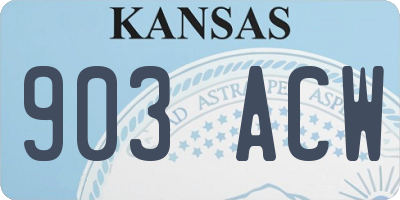 KS license plate 903ACW